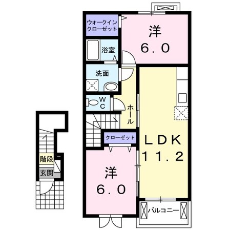 内部駅 徒歩2分 2階の物件間取画像